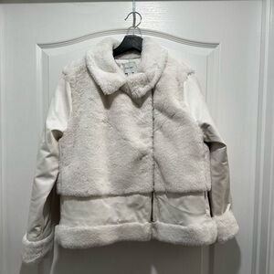 Nine West White Faux Fur/Leather Women’s Jacket